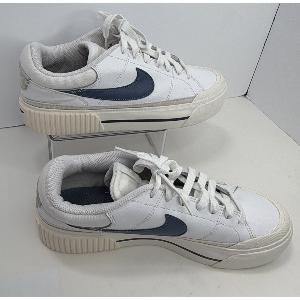 Size 9 - Nike Court Legacy Lift White Diffused Blue Platform Sneakers DM7590-104 - Picture 12 of 16